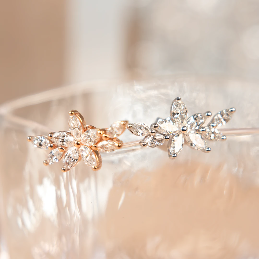 Marquise feather diamond flat back